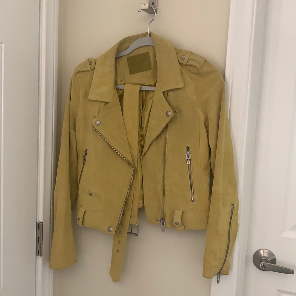 Blank NYC yellow suede motto jacket size S